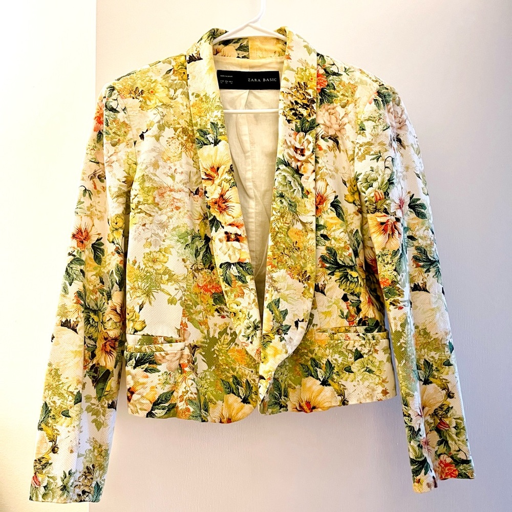 Zara Spring Floral Blazer L - XL